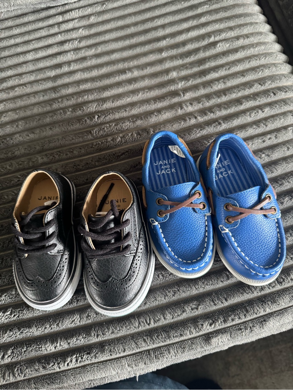 Janie and Jack Boys' Blue and Black Dress Shoes Set